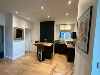Cuisine ou kitchenette dans l'établissement Studio totalement rénové en plein centre-ville devant la Préfecture de Lyon