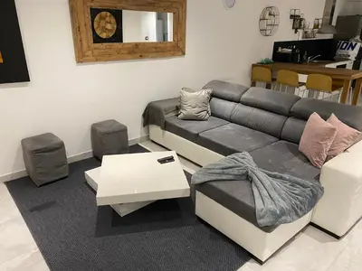 Coin salon dans l'établissement Appartement Lyon dans maison calme