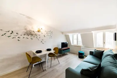Coin salon dans l'établissement Nid douillet avec vue