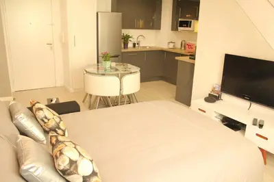 Cuisine ou kitchenette dans l'établissement Duplex cosy avec terrasse/Part-Dieu