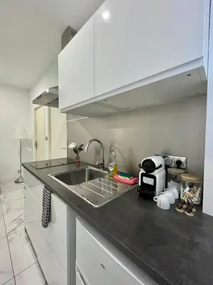 Cuisine ou kitchenette dans l'établissement T2 moderne à 10 min du centre-ville de Lyon
