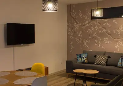 Télévision ou salle de divertissement dans l'établissement Gîte - Quartier ancien