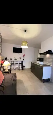 Cuisine ou kitchenette dans l'établissement Belle appartement chaleureux à 2 mn à pied du tramway.