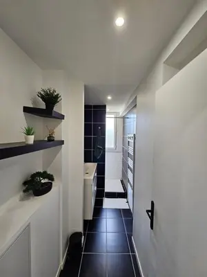 Salle de bains dans l'établissement Charmant & spacieux 3 chambres - MM Apartment - Lyon Grand Parilly