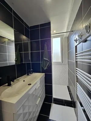 Salle de bains dans l'établissement Charmant & spacieux 3 chambres - MM Apartment - Lyon Grand Parilly