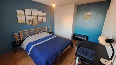 Un ou plusieurs lits dans un hébergement de l'établissement Appartement cosy 3 pièces avec garage privatif