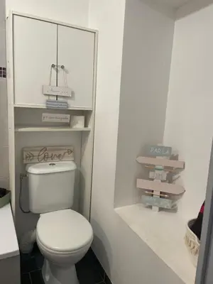 Salle de bains dans l'établissement Petit studio aux portes du beaujolais