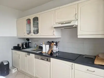 Cuisine ou kitchenette dans l'établissement T4/5 avec vue sur les Alpes à 5 minutes de Lyon