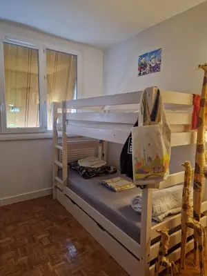 Un ou plusieurs lits dans un hébergement de l'établissement T4/5 avec vue sur les Alpes à 5 minutes de Lyon