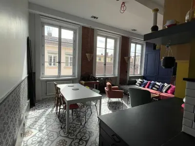 Coin salon dans l'établissement LYON4 cocooning centre Croix Rousse 86m2-4P