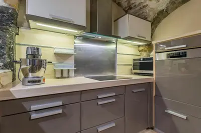 Cuisine ou kitchenette dans l'établissement le loft du vieux lyon
