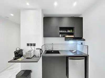 Cuisine ou kitchenette dans l'établissement Cosy Appartement, Part Dieu André Philipe