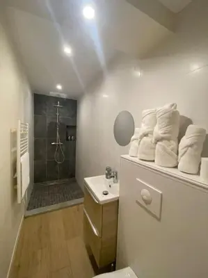 Salle de bains dans l'établissement Appartement T2 spacieux et équipé