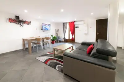 Télévision ou salle de divertissement dans l'établissement Appartement Gardhenn Stadium LCLD Arena Groupama Lyon
