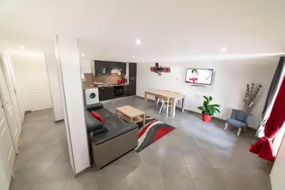 Télévision ou salle de divertissement dans l'établissement Appartement Gardhenn Stadium LCLD Arena Groupama Lyon