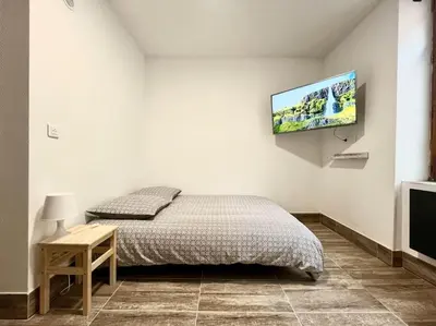 Un ou plusieurs lits dans un hébergement de l'établissement Studio rénové à 15 min de Lyon