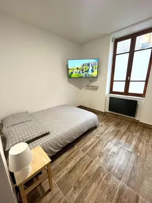 Télévision ou salle de divertissement dans l'établissement Studio rénové à 15 min de Lyon