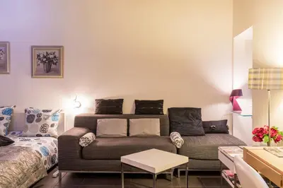 Coin salon dans l'établissement Appartement à 3 min des Jacobins