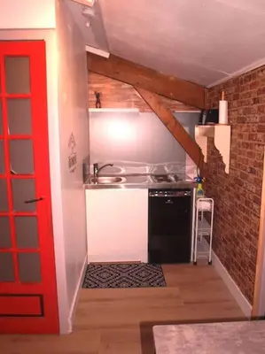 Cuisine ou kitchenette dans l'établissement Studio Indépendant en Rez de jardin sans vis-à-vis