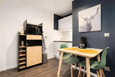 Cuisine ou kitchenette dans l'établissement Studio cosy avec parking