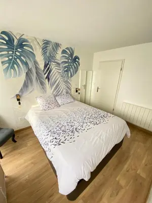 Un ou plusieurs lits dans un hébergement de l'établissement Villa 6 chambres avec piscine et vue exceptionnelle