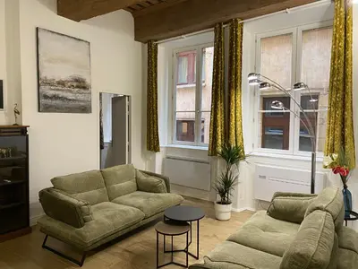 Coin salon dans l'établissement Presqu'ile Saint Nizier coeur de Lyon classé 4*