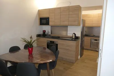 Cuisine ou kitchenette dans l'établissement Presqu'ile Saint Nizier coeur de Lyon classé 4*