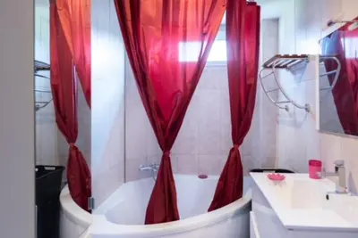 Salle de bains dans l'établissement Appartement Fuychaa Proche de Lyon , Eurexpo , stadium , Aréna