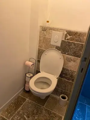 Salle de bains dans l'établissement Charmant appartement-20 min Lyon-proche Aéroport-Eurexpo