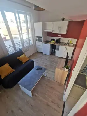 Cuisine ou kitchenette dans l'établissement Lumineux T1 de 23m2 à 100m des Métro/Tram