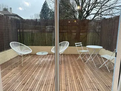 Balcon ou terrasse dans l'établissement L'Écrin de Marie-Lou Studio Cosy