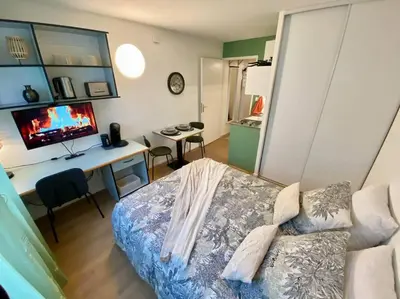 Télévision ou salle de divertissement dans l'établissement L'Hermès - Wifi - Parking - Netflix