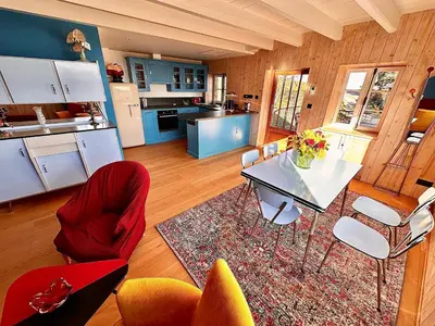Cuisine ou kitchenette dans l'établissement gîte Moulette