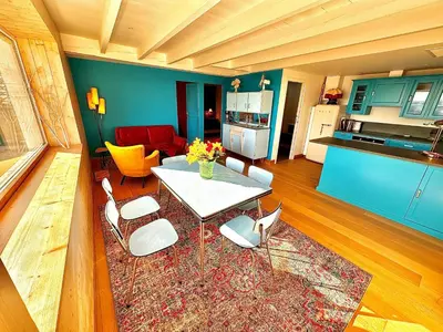 Cuisine ou kitchenette dans l'établissement gîte Moulette