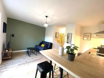 Télévision ou salle de divertissement dans l'établissement Appartements avenue général Leclerc
