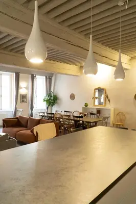 Coin salon dans l'établissement Maison COLODGE - TREVOUX