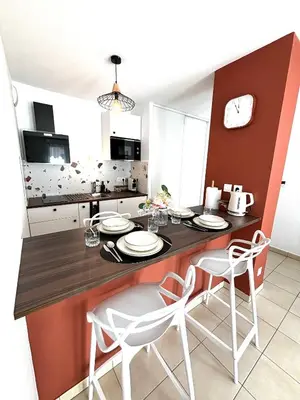 Cuisine ou kitchenette dans l'établissement l'Havana : Proche Gare Partdieu / aéroport / groupama stadium