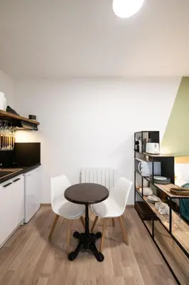 Cuisine ou kitchenette dans l'établissement Suite Kella Tassin - Beau studio rénové