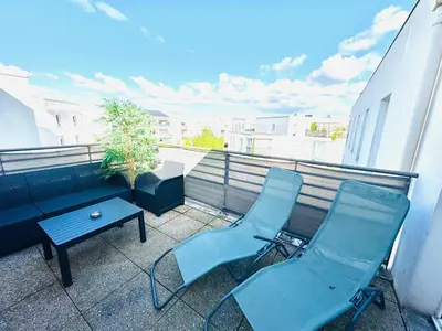 Balcon ou terrasse dans l'établissement *Le Golden Tropic* Magnifique T4 Terrasse+Parking