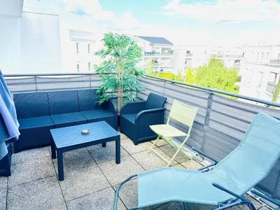 Balcon ou terrasse dans l'établissement *Le Golden Tropic* Magnifique T4 Terrasse+Parking