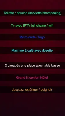 Plan de l'établissement hébergement privée Jaccuzzi en supplément