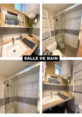 Salle de bains dans l'établissement Le petit républicain -Nid douillet Péage