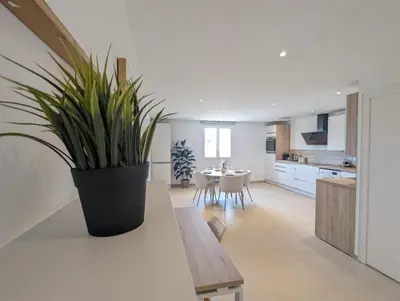 Cuisine ou kitchenette dans l'établissement L'élégant 152 proche aéroport lyon