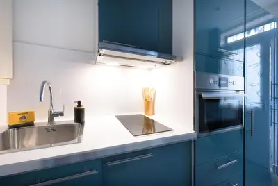 Cuisine ou kitchenette dans l'établissement Chaleureux Studio 2 pers