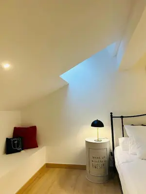 Un ou plusieurs lits dans un hébergement de l'établissement Loft ROSALIE - Le Méridien #Parking #Lave-linge #Clim #Netflix