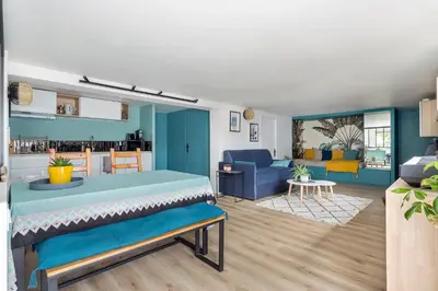 Coin salon dans l'établissement West Garden Appartement 56 m2 calme et terrasse