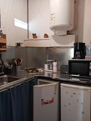 Cuisine ou kitchenette dans l'établissement Studio indépendant avec terrasse