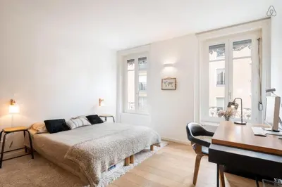 Un ou plusieurs lits dans un hébergement de l'établissement Le Duplex - Amazing flat overlooking the rooftops of Lyon