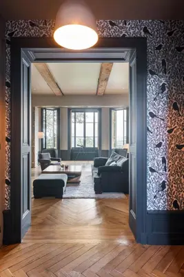 Coin salon dans l'établissement Volange - Homely house with pool garden and amazing view