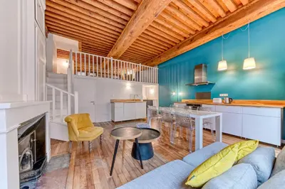 Coin salon dans l'établissement GuestReady - A classy stay in the heart of Lyon